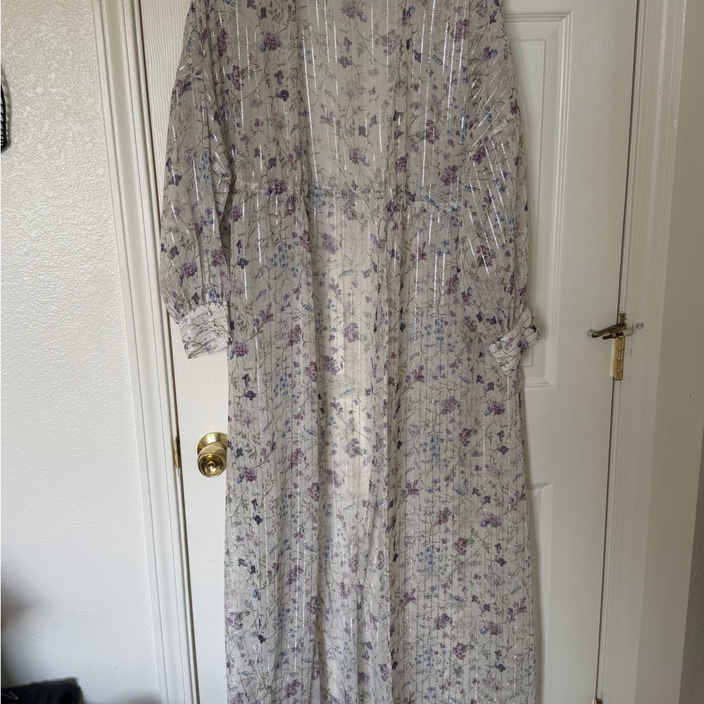 Floral Long Sleeve Maxi Cardigan